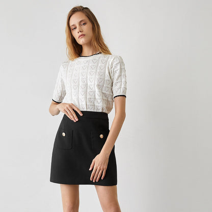 Cayden White Contrast Sweater