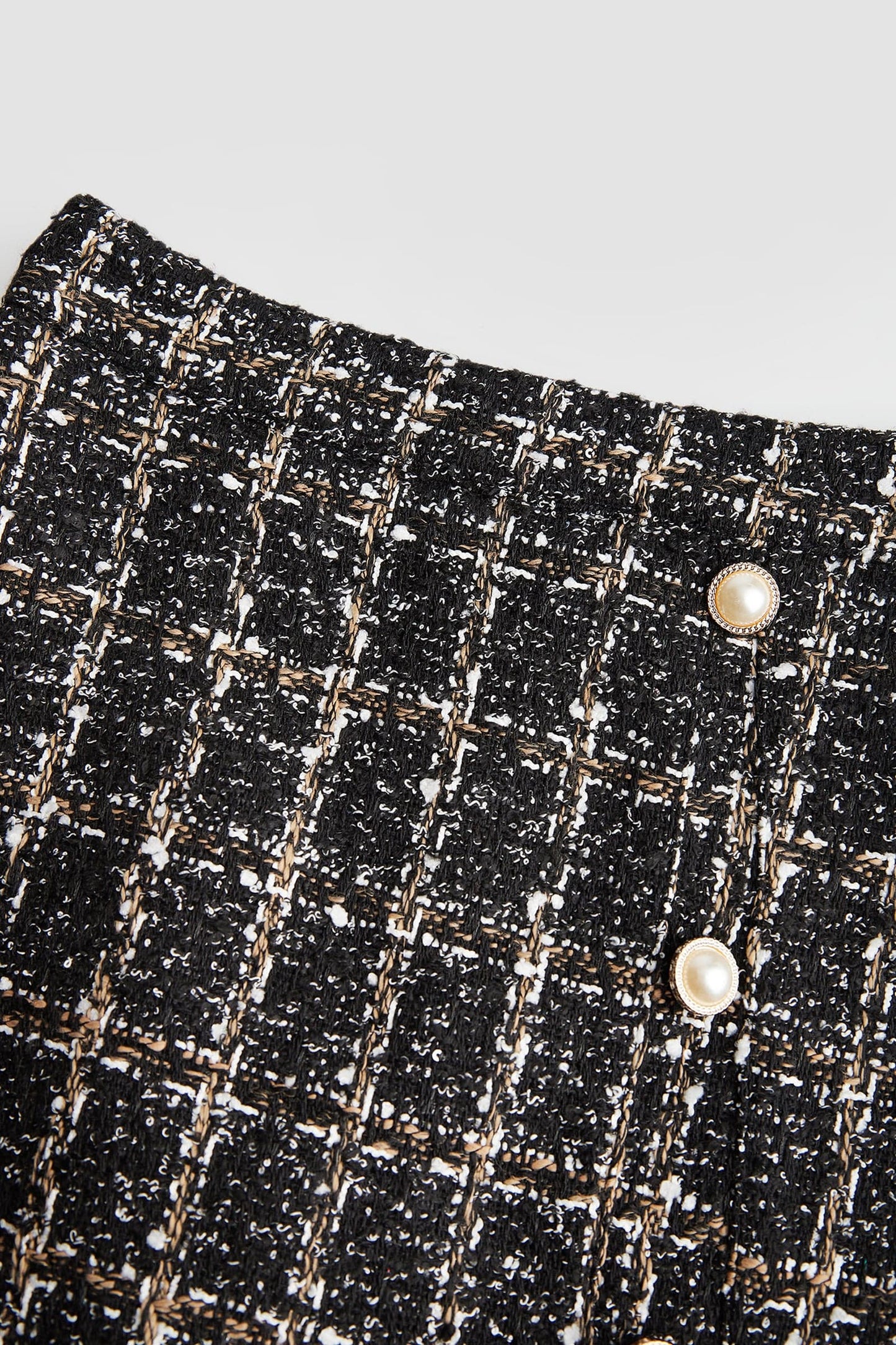 Abigale Black Check Skirt