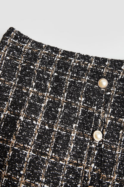 Abigale Black Check Skirt