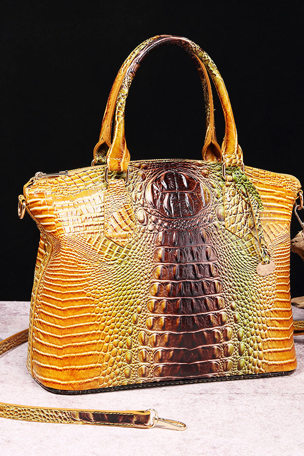 Retro Multi-color Crocodile-patterned Handbag/crossbody Bag