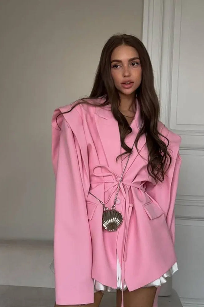 Elegant Turndown Collar Blazer