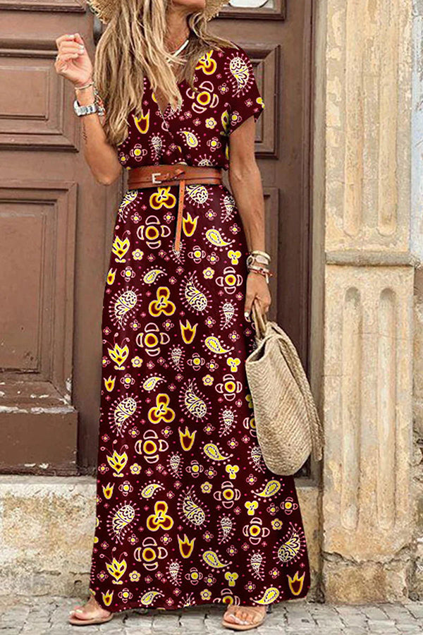 Forgotten Story Paisley Maxi Dress??belt Included??
