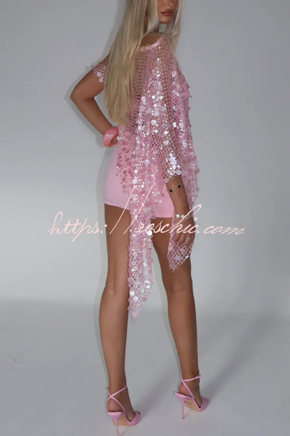 Solid Color Sleeveless Off-shoulder Tube Top and Fitted Stretch Mini Skirt Holiday Set