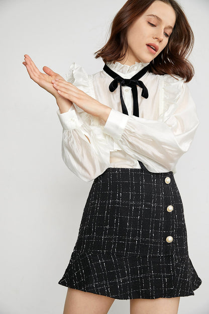 Joella White Ruffle Blouse