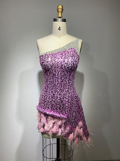Dee Shiny Sequins Mini Cocktail Dress