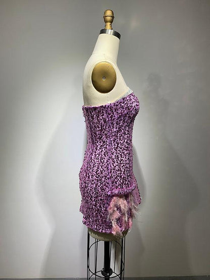 Dee Shiny Sequins Mini Cocktail Dress
