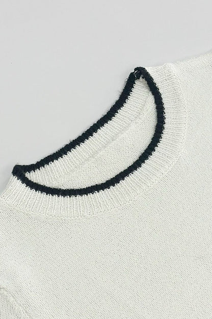 Color-Block Long Sleeve Knit Slim Sweater Dress