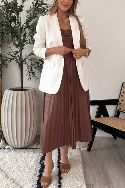 Strapless Ruched Pleated Dress