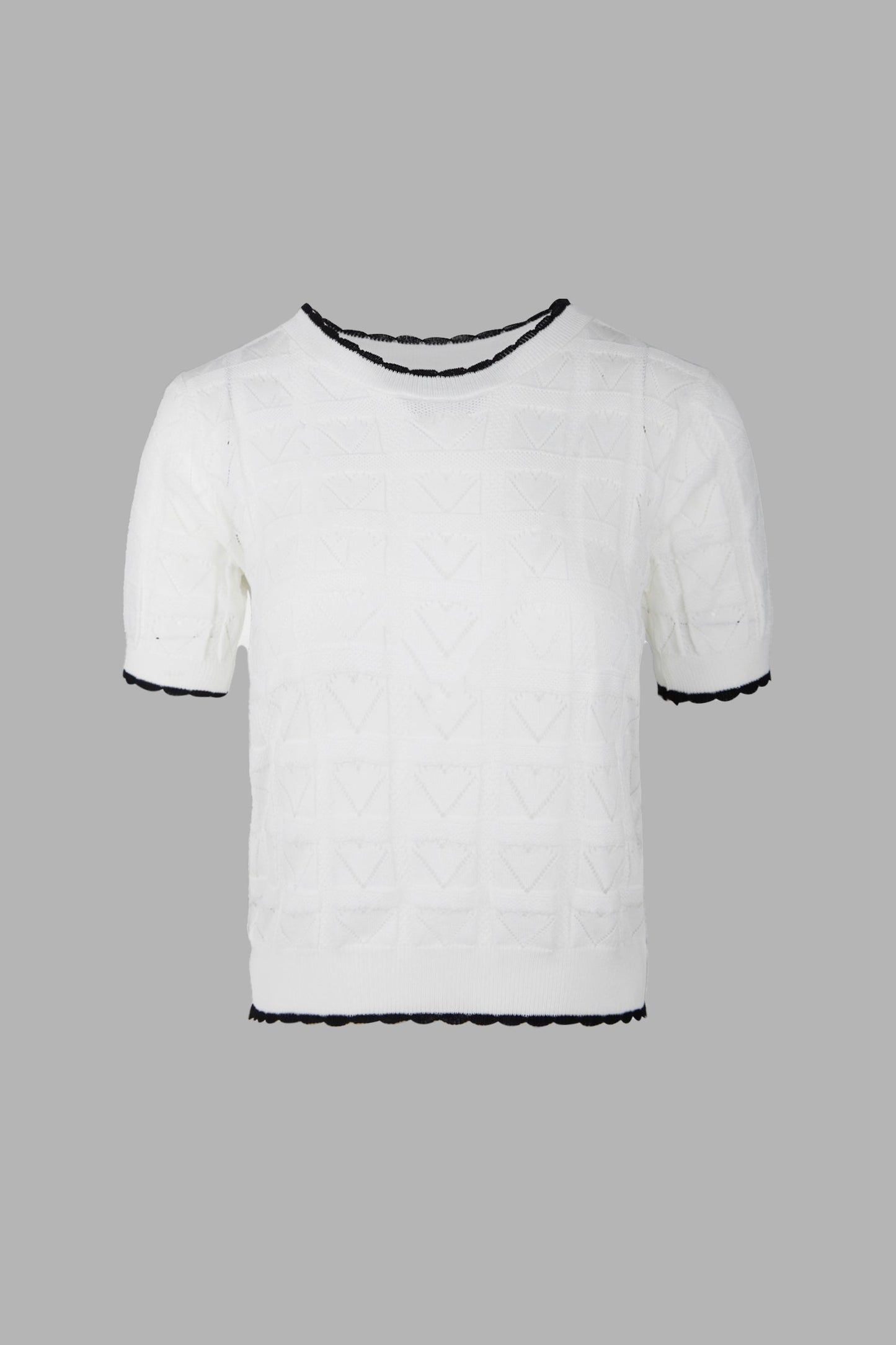 Cayden White Contrast Sweater