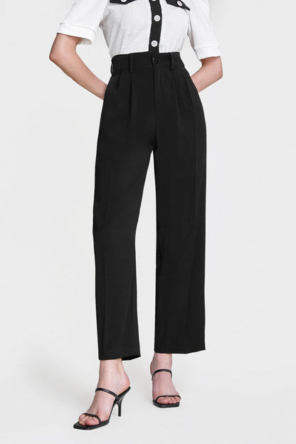 Black Straight Leg Suit Pants