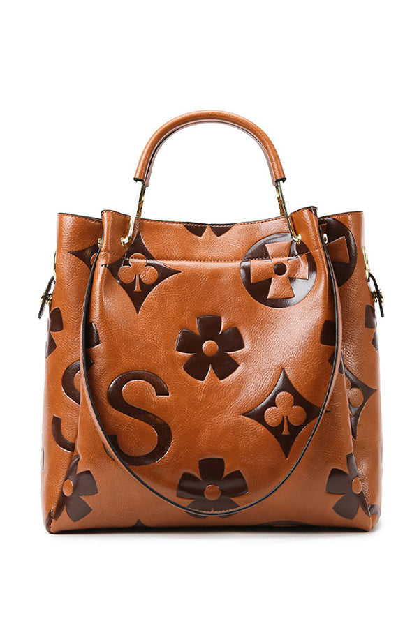 Stylish and Casual Large-capacity Embossed Shoulder Bag