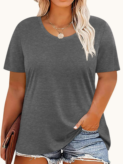 Casual Loose Fit Round Tshirt