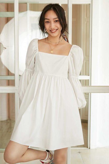 Alexis White Puff Sleeve Mini Dress