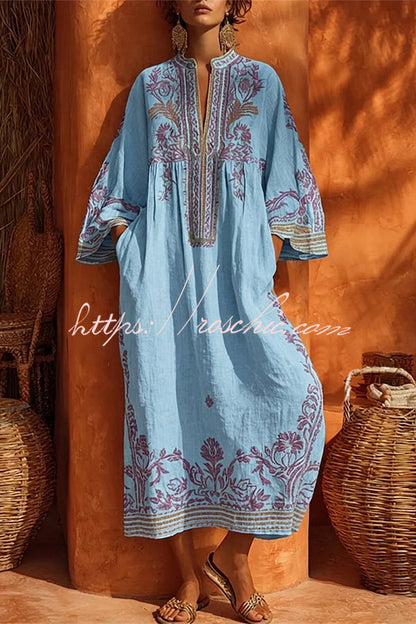 The Sage & Lavender Embroidered Kaftan