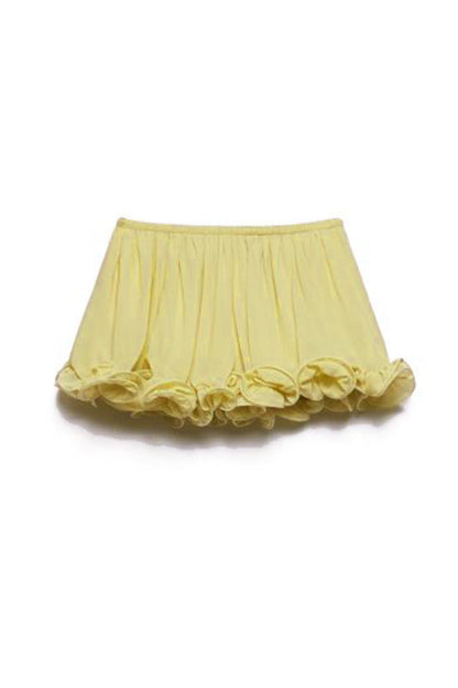 Romantic Drama Chiffon Wavy Ruffles Elastic Waist Loose Shorts (Shipped Within 24 Hours)