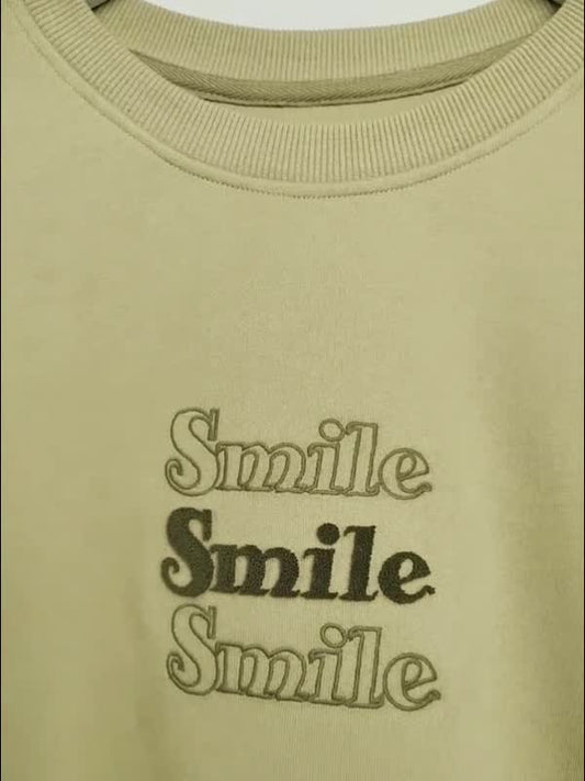 Smile Print Pull Over Oversized Hoodie