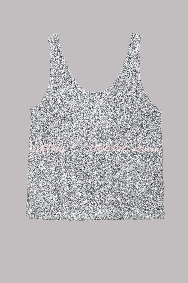 Vacation Luxe Sequin Relaxed Tank Top