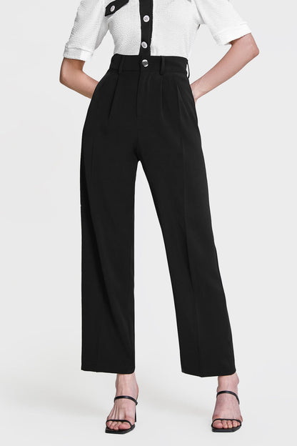 Black Straight Leg Suit Pants