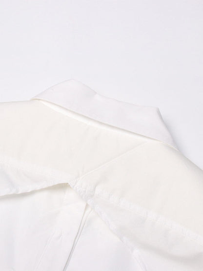 Emmily Backless Single Breasted Chic Blouse