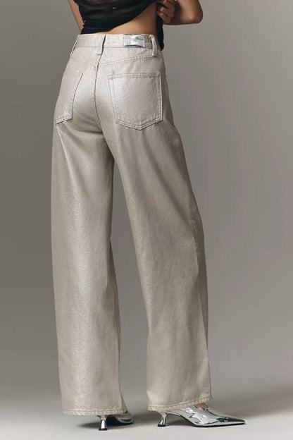 Pistola Tate High-Rise Bowed Wide-Leg Jeans