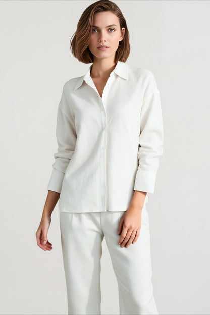 Linen Lightweight Button Down Blouse