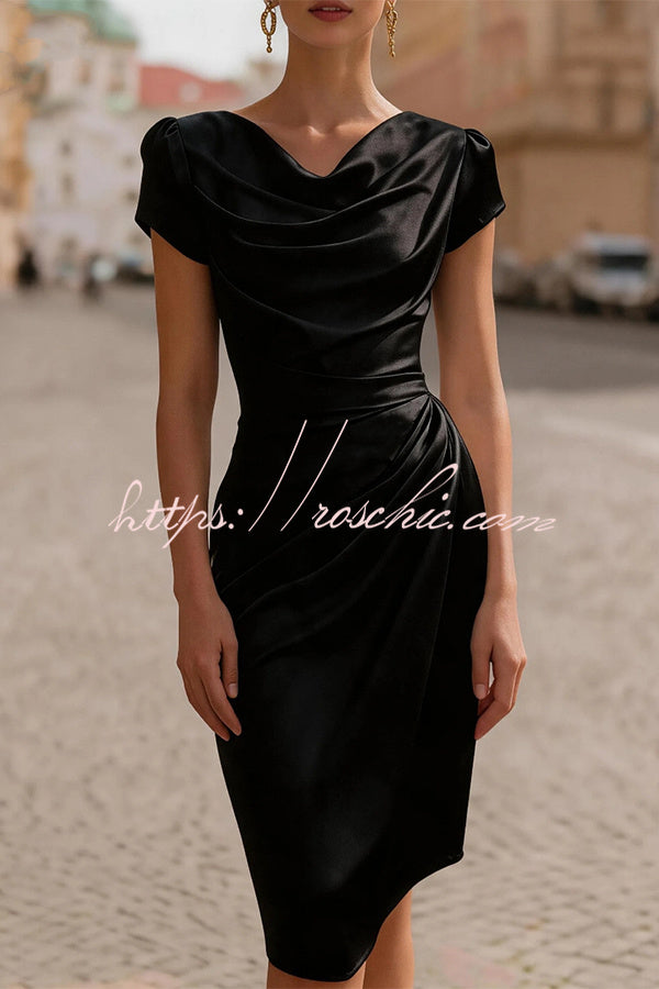 A-line Pleated Bodycon Dress