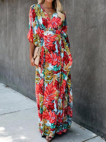 Flower Beach Blouse Sun Protection Robe style Dress