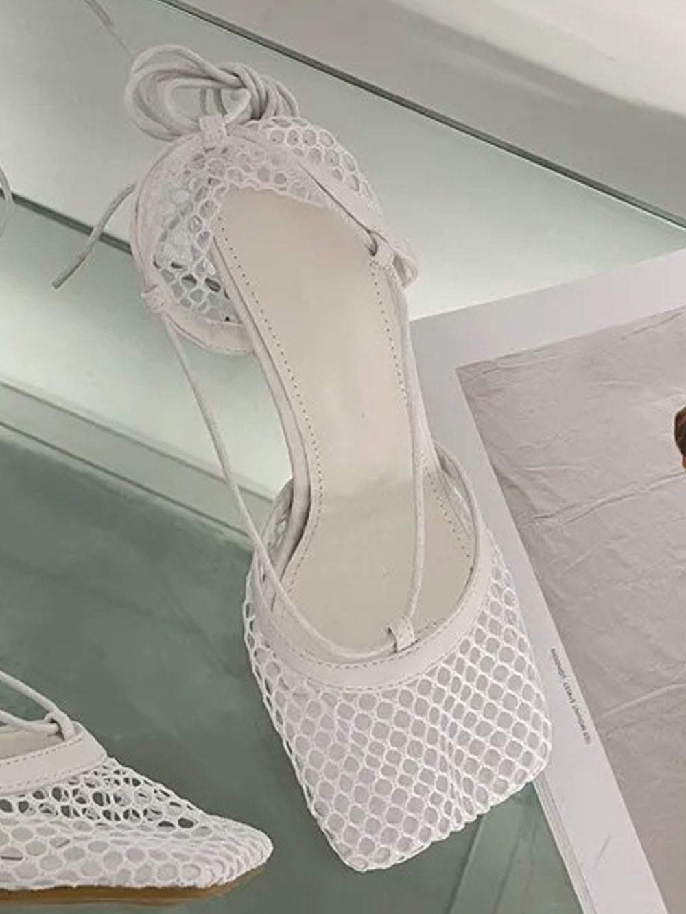 Hollow Mesh High Ankle Heel