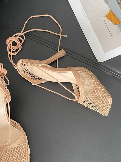 Hollow Mesh High Ankle Heel