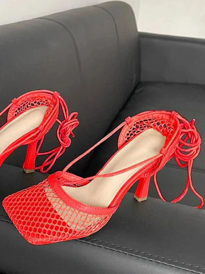 Hollow Mesh High Ankle Heel