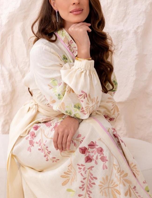 Cressida Floral Lace Up Long Sleeve Maxi Dress