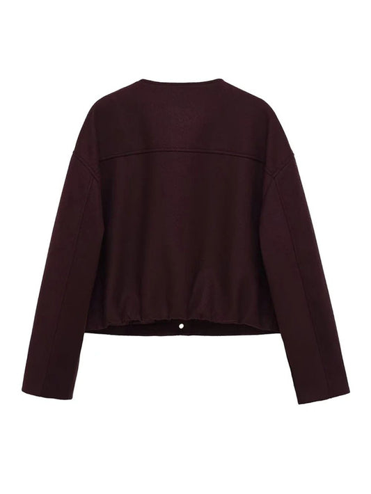 Isabella Button Front Cropped Jacket