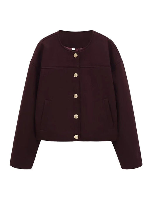 Isabella Button Front Cropped Jacket