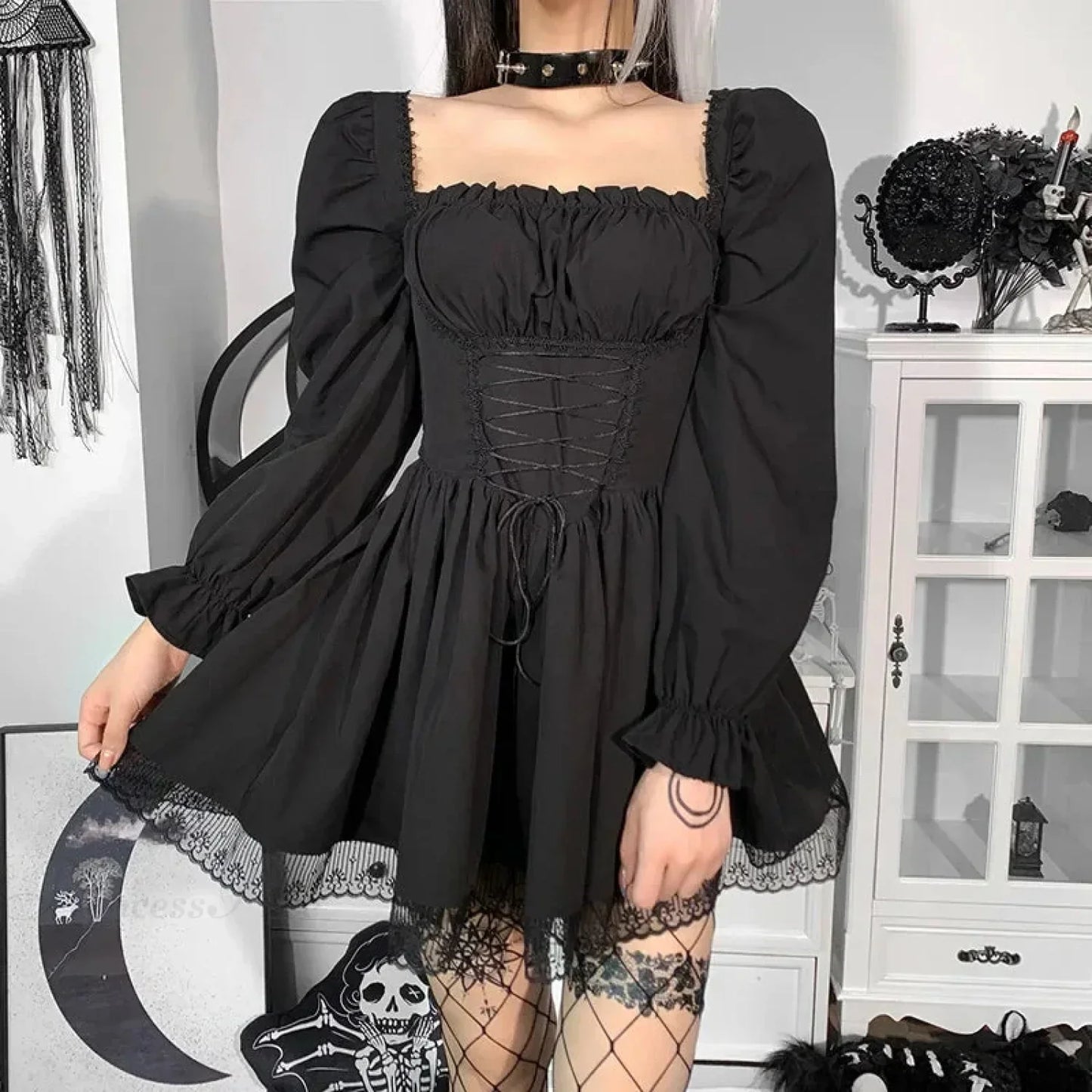 Ivory Lace Puff Small Dress