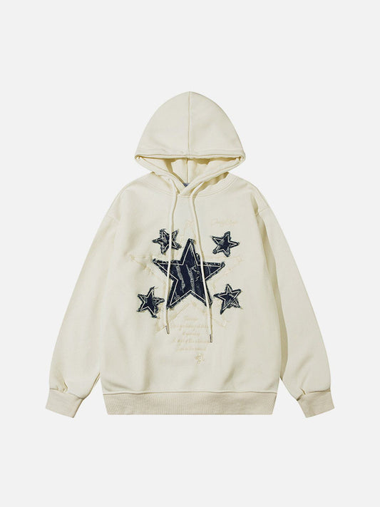 Applique Embroidery Star Hoodie