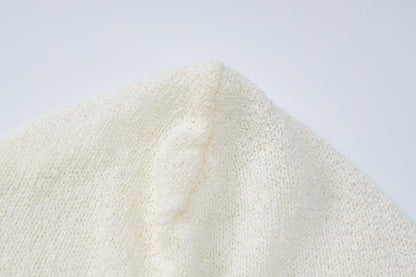 Knitted solid hoodie u neck long sleeve maxi dress