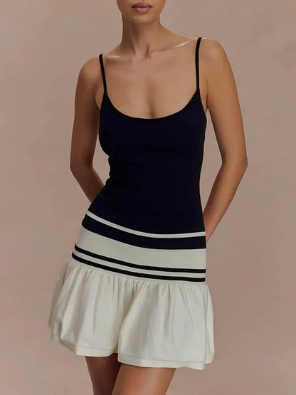 Lana Striped Ruffle Mini Dress