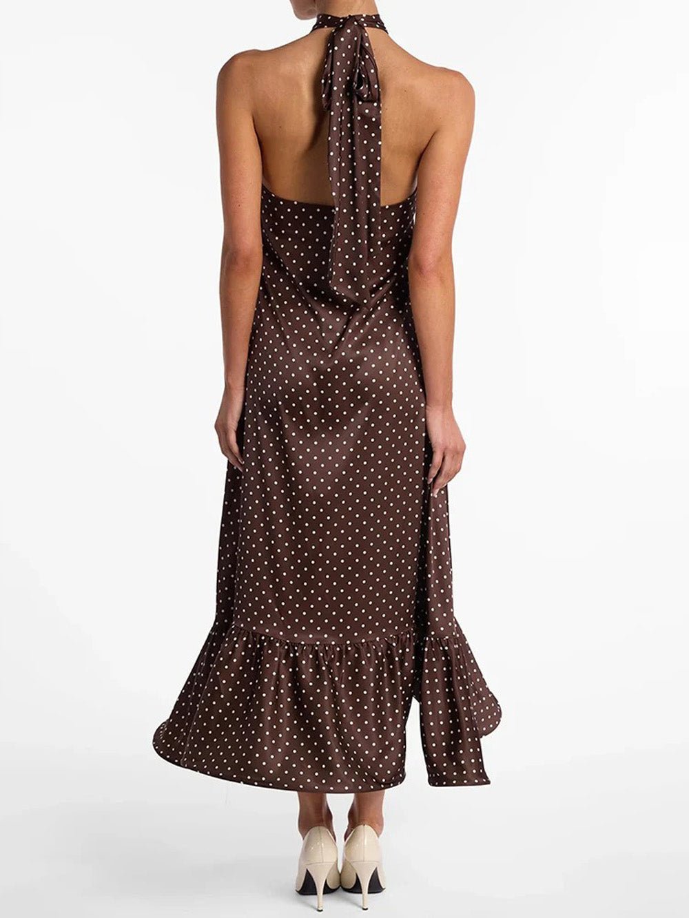 Lilou Polka Dot Halter Maxi Dress