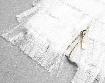 Louanne Deep V Layared Tassel Dress