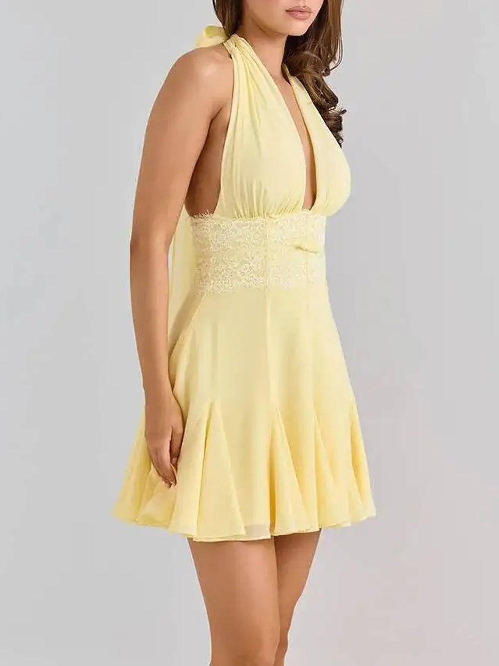 Lydia Halter Flared Mini Dress