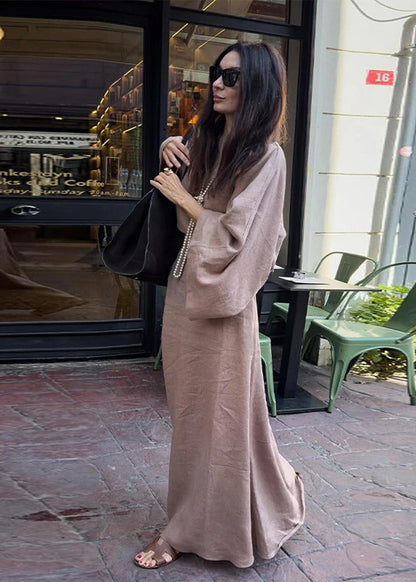 Luna Linen Two-Piece Set – Crop Top and Maxi Skirt Outfit