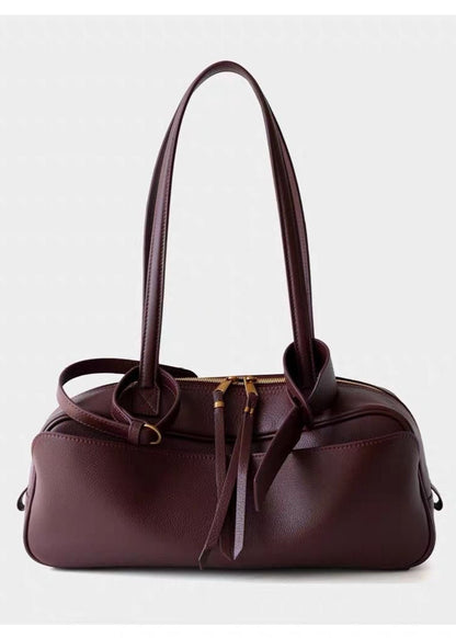 Bordeaux Leather Shoulder Bag – Structured Minimalist Design