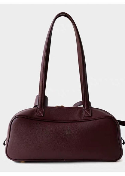 Bordeaux Leather Shoulder Bag – Structured Minimalist Design