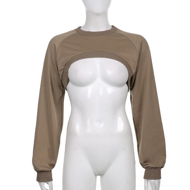 Irregular Cut Out Streetwear New Oneck Hoodies