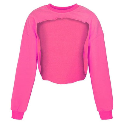 Irregular Cut Out Streetwear New Oneck Hoodies