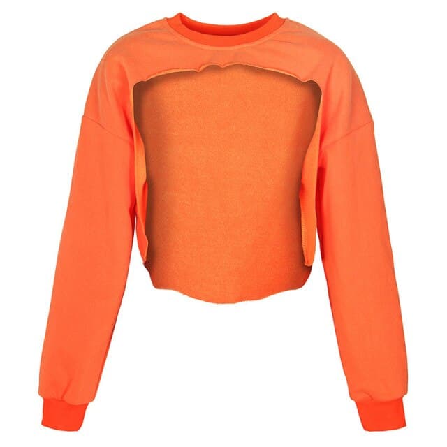 Irregular Cut Out Streetwear New Oneck Hoodies