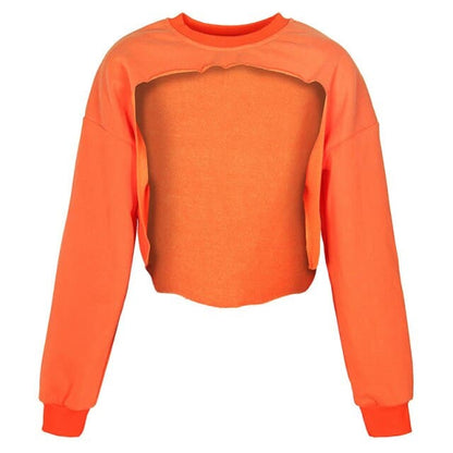 Irregular Cut Out Streetwear New Oneck Hoodies