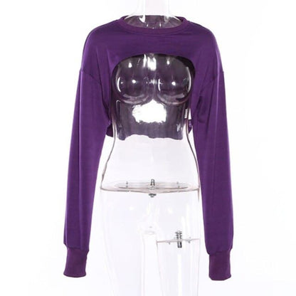 Irregular Cut Out Streetwear New Oneck Hoodies
