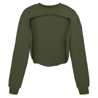 Irregular Cut Out Streetwear New Oneck Hoodies