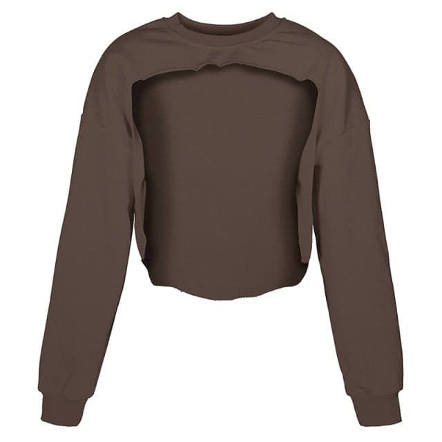 Irregular Cut Out Streetwear New Oneck Hoodies